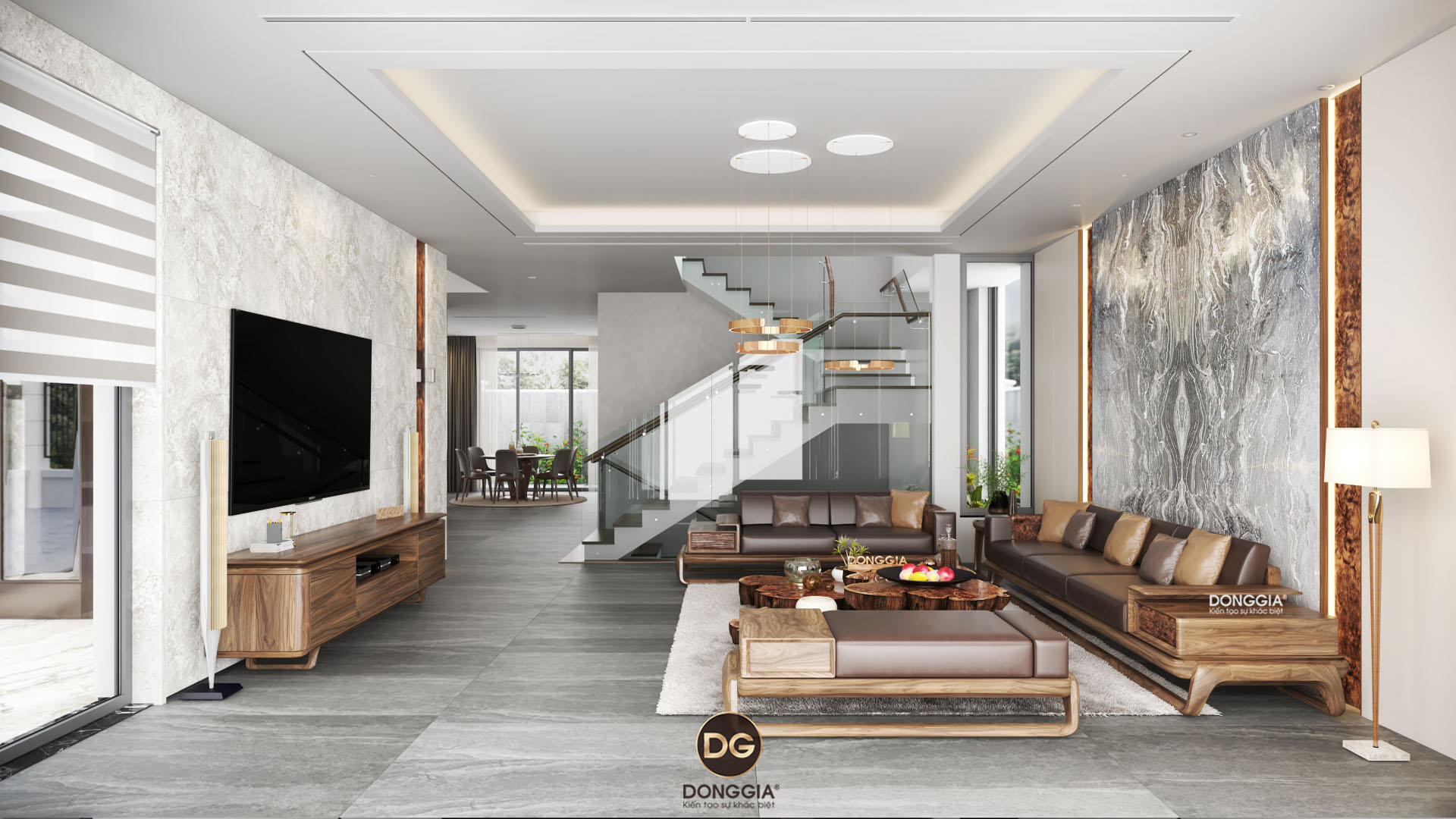 20 ý tưởng thiết kế nội thất phòng khách biệt thự sáng tạo 2021