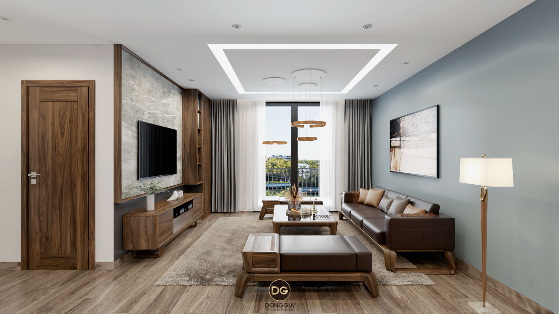 Thiết kế nội thất phòng khách chung cư và những nguyên tắc để có không gian  Thoáng - Đẹp
