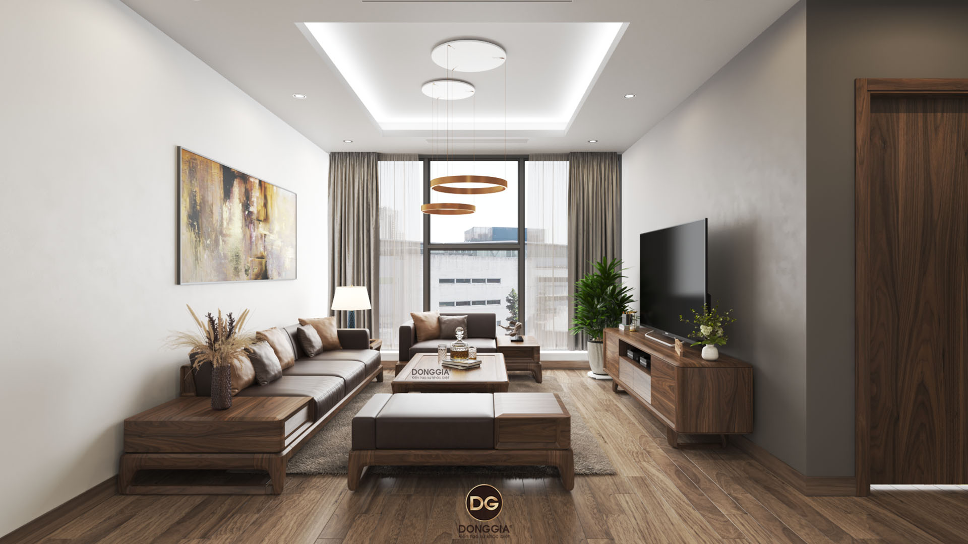 10 Mẫu thiết kế nội thất phòng khách chung cư đẹp 2021