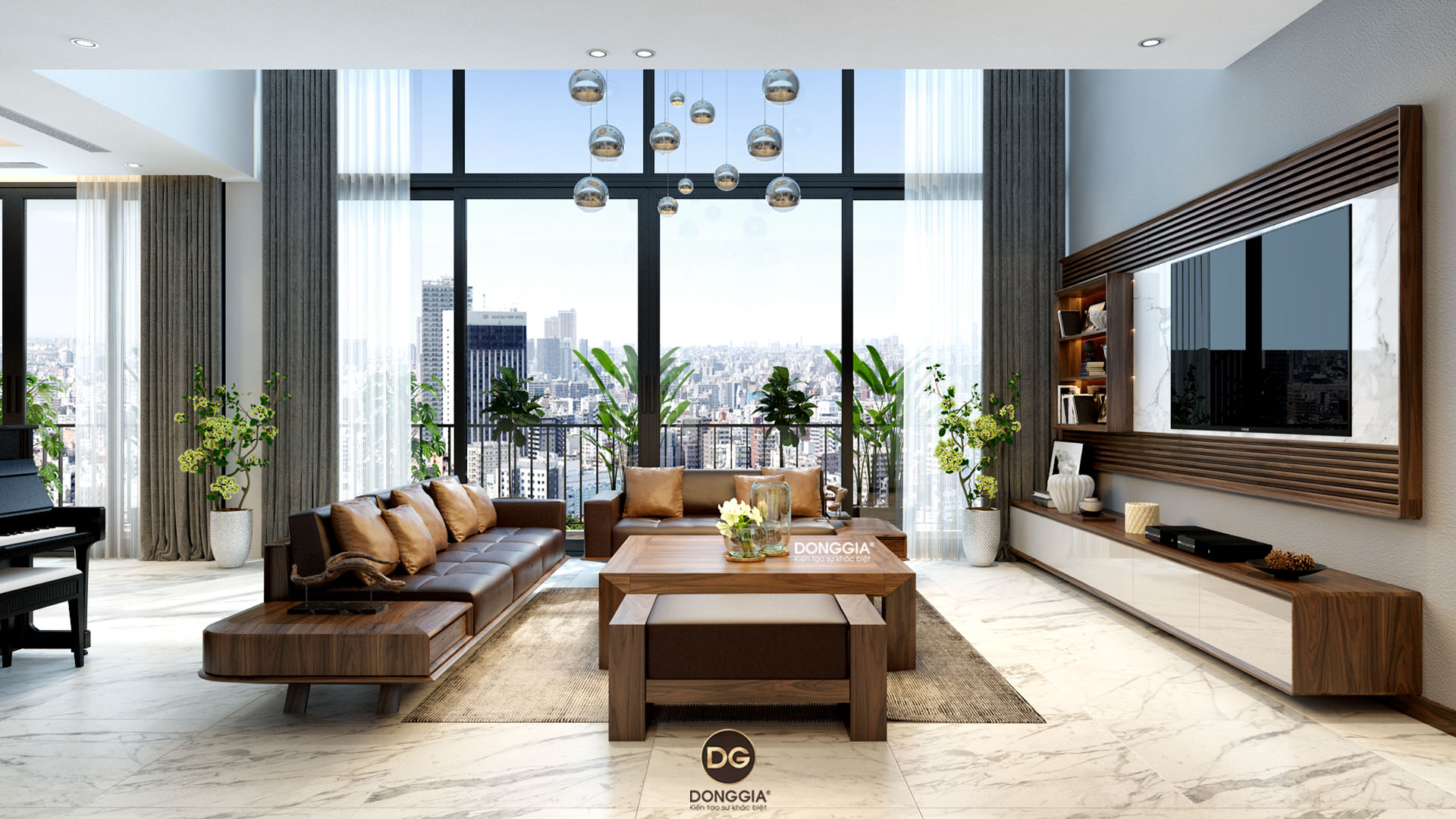 39 Mẫu thiết kế nội thất phòng khách chung cư đẹp, hiện đại | An Lộc