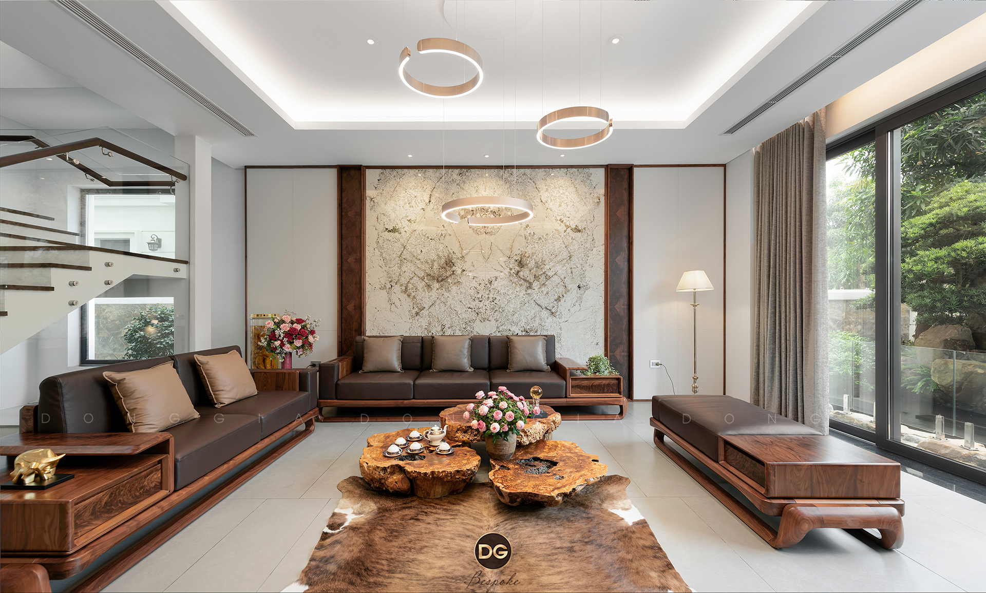BST mẫu nội thất phòng khách biệt thự tân cổ điển đẹp và sang trọng 2022